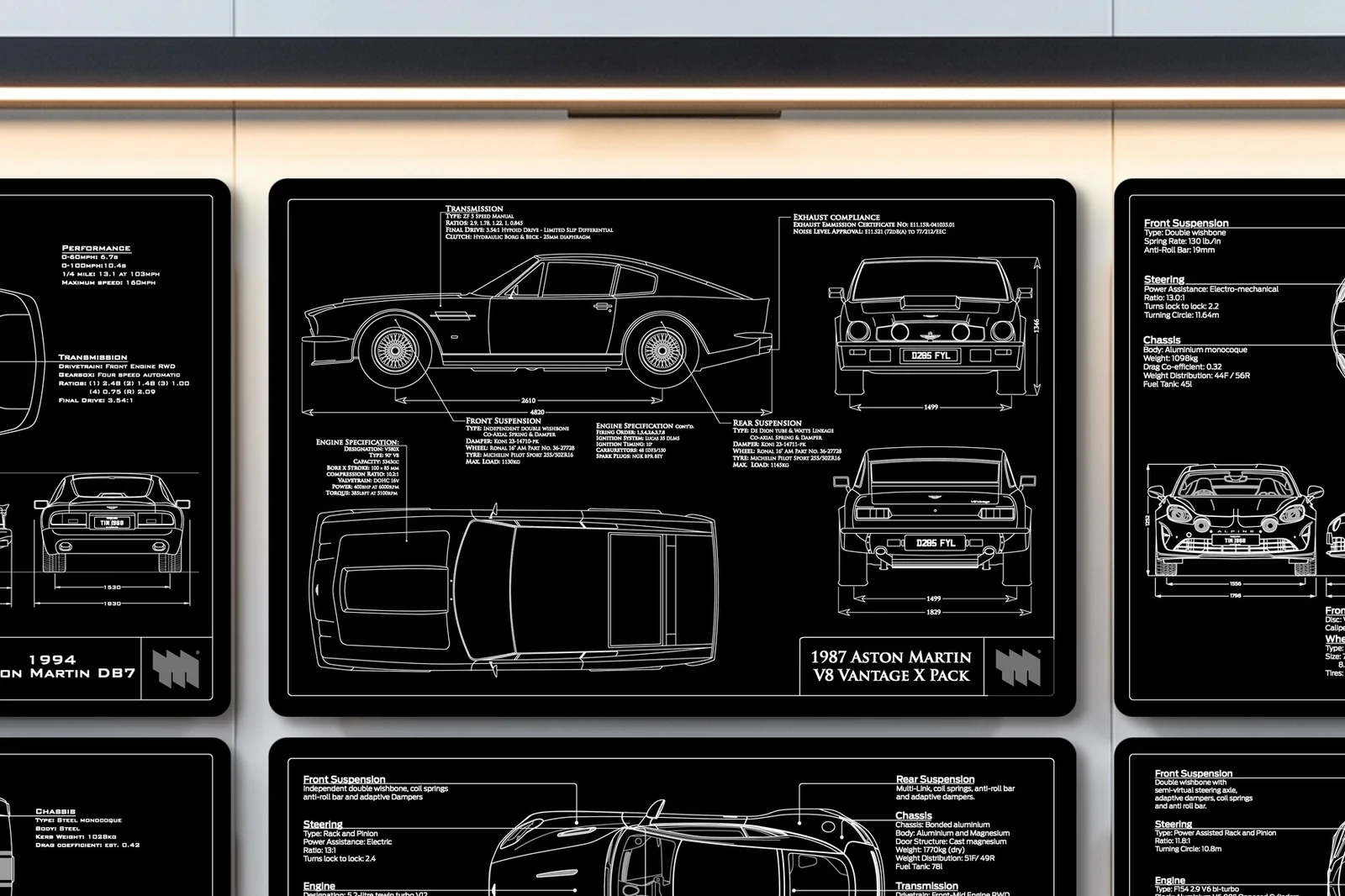 1987 Aston Martin V8 Vantage X Pack, close on the workshop wall