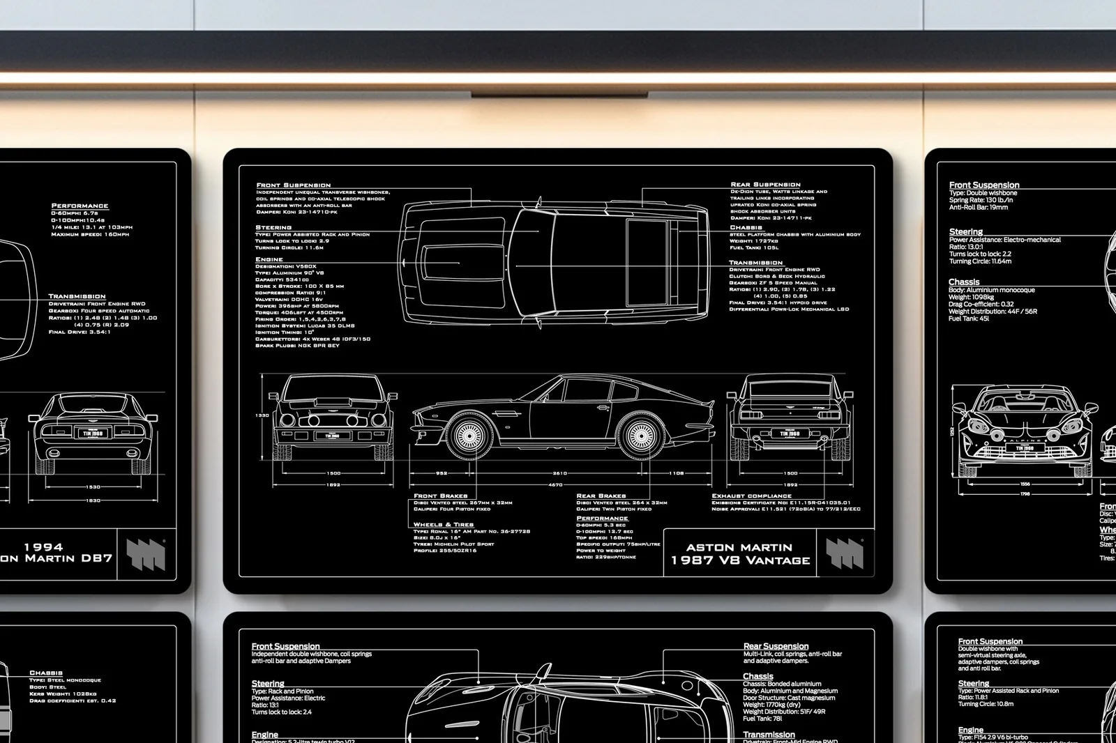 1987 Aston Martin V8 Vantage, close on the workshop wall