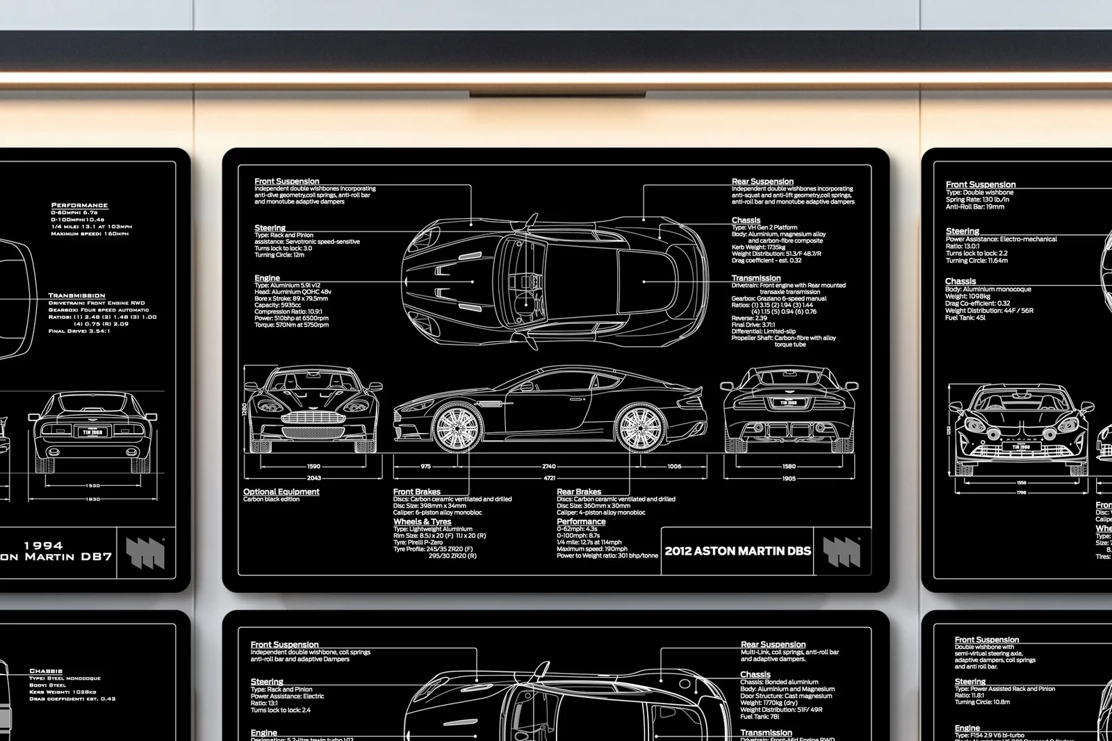 2012 Aston Martin DBS, close on the workshop wall